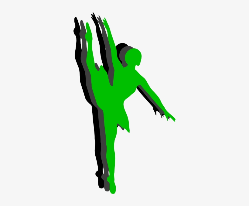 Triple Ballet Dancer Silhouette Clip Art - Green Dancer Silhouette, transparent png #850624