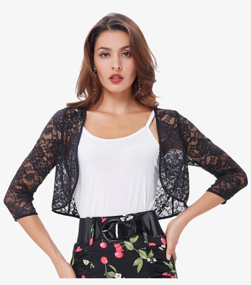 Damen ’s Drei Viertel Ärmel Abgeschnitten Shorts Offen, transparent png #850648