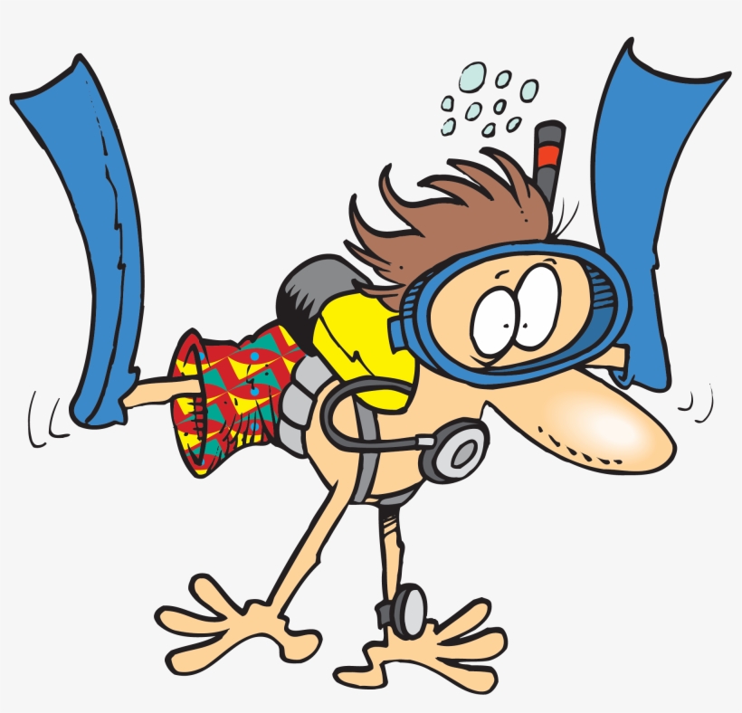 Cartoon Swimmer Clipart Library Cartoon Scuba Diver Free Transparent PNG Download PNGkey