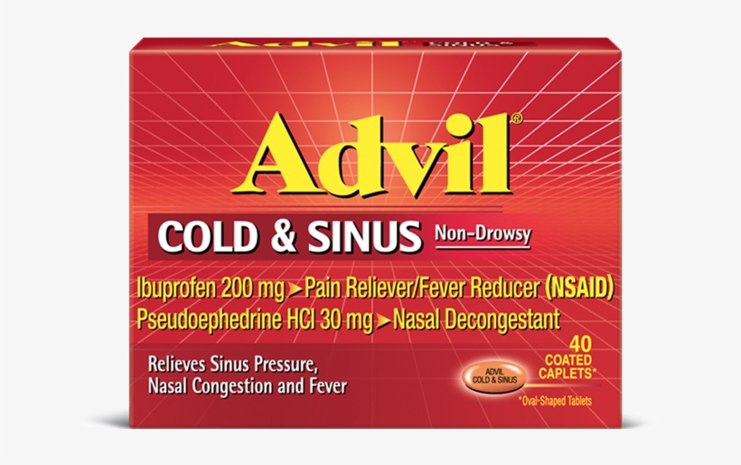 Advil Cold & Sinus Caplets 20-count, transparent png #851683