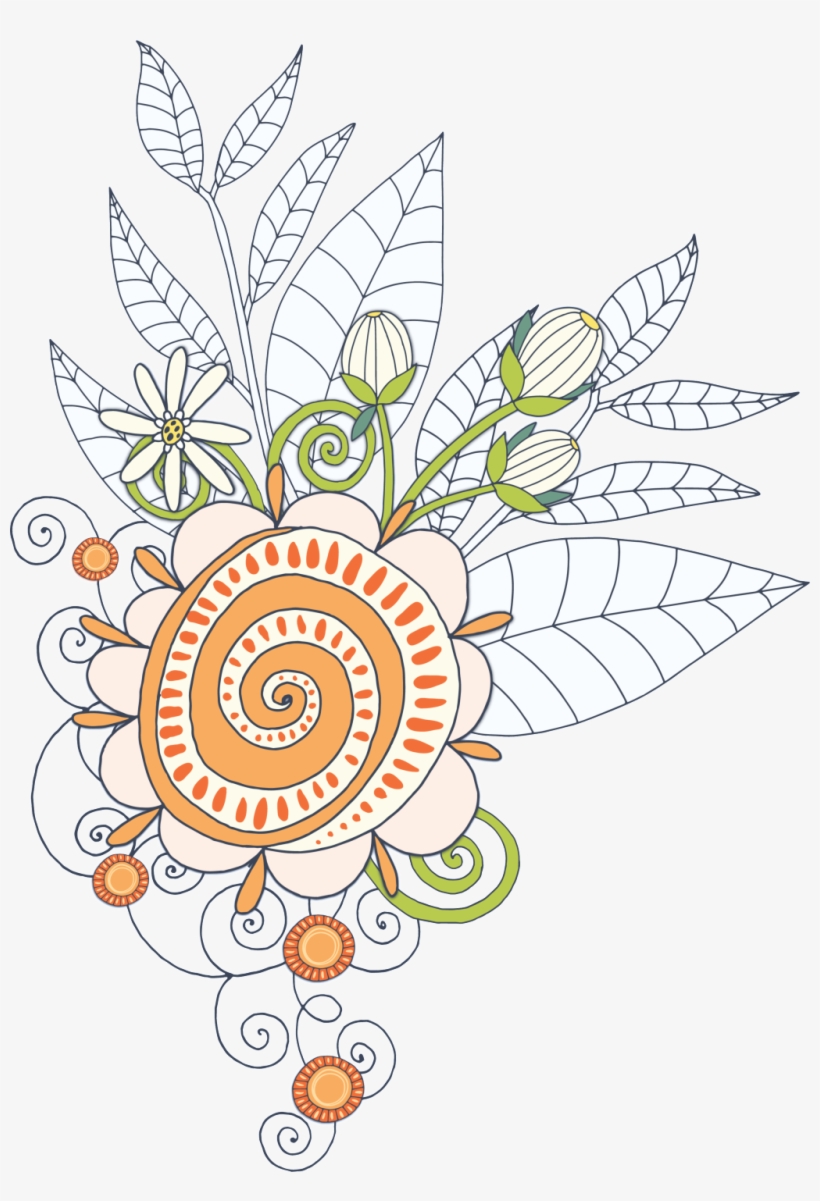 Hand Painted Hook Line Sun Flower Png Transparent, transparent png #851820