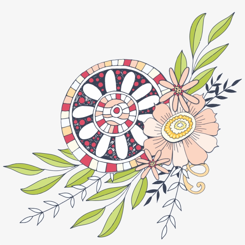 Hand Painted Classical Hook Line Flower Png Transparent - Portable Network Graphics, transparent png #851908