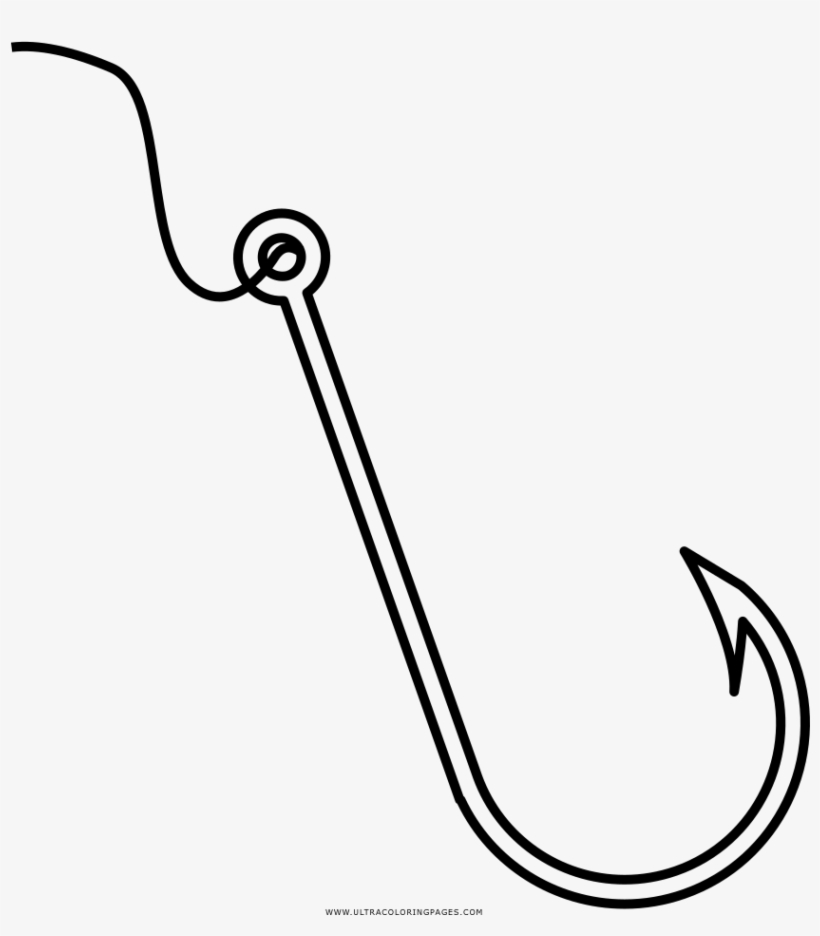 Coloring Pages Of Fish Hooks - Coloring Pages Of Hook, transparent png #851956