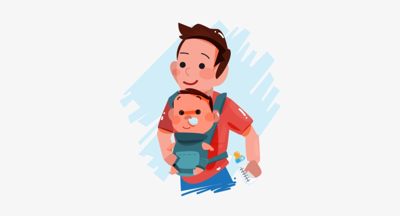 Dad And Child With Cold Illustration - Png Flu Child Cartoon, transparent png #852019