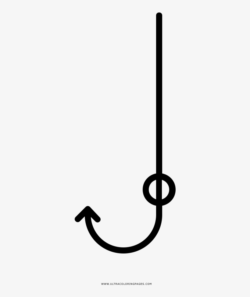 Fishing Hook Coloring Page - Line Art, transparent png #852489