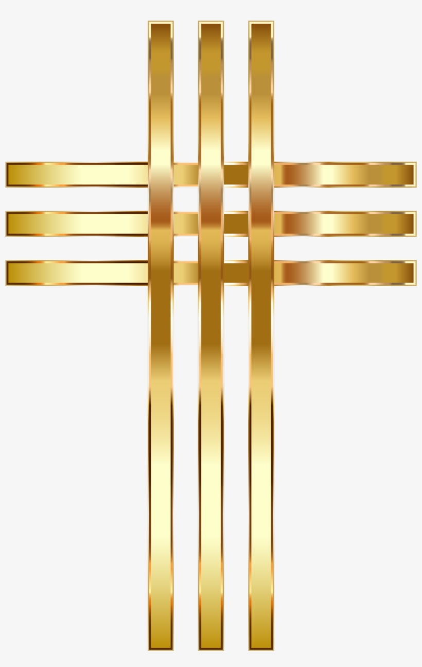 Stylized Golden Cross No Background Clip Art Transparent - Golden Cross No Background, transparent png #853020