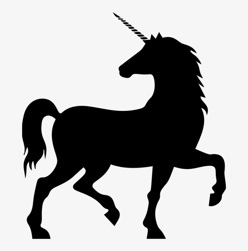 Silhouette Unicorn Drawing Horse Head Mask - Silhouette Of A Unicorn, transparent png #853114