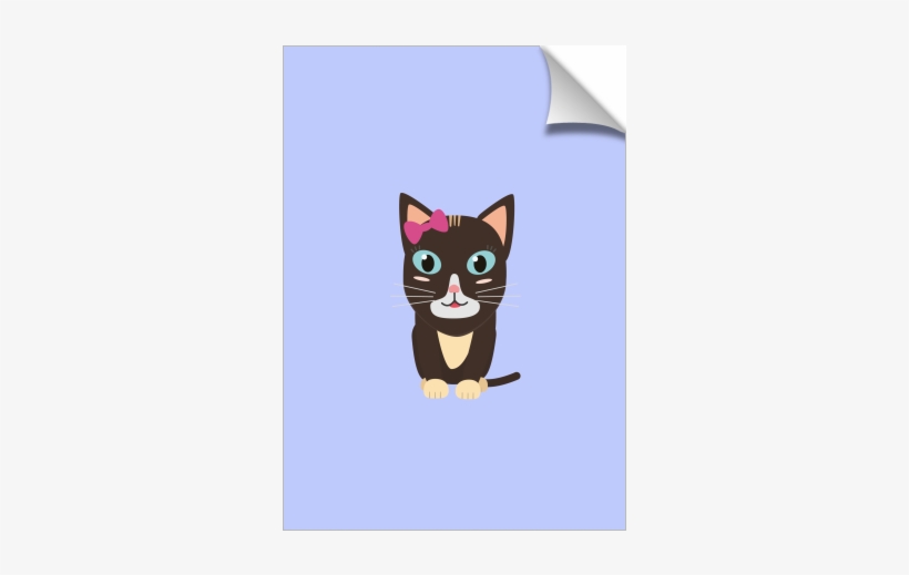 Cute Cat With Bow - Cute Cat With Bow T-shirt, transparent png #853118