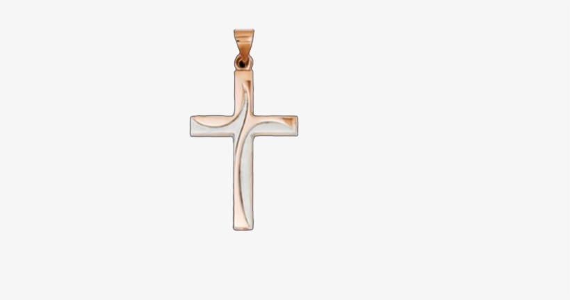 Rose & White Gold Cross Pendant - White Gold, transparent png #853406