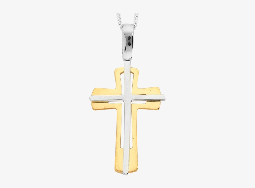 9ct Two Tone Gold Cross - Gold, transparent png #853464