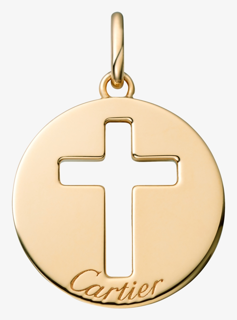 Cross Pendantyellow Gold - Croix Cartier, transparent png #853516