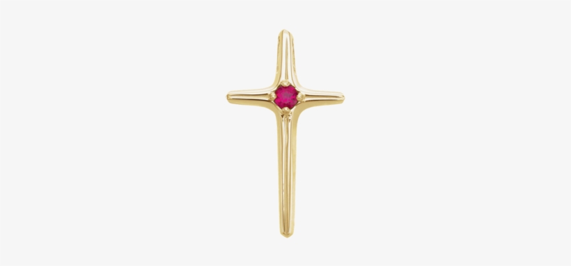 Gold Ruby Cross Pendant - Roy Rose Jewelry 14k Yellow Gold Ruby Cross Pendant, transparent png #853568