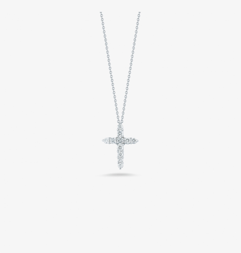 Roberto Coin 18kt Gold Cross Pendant With Diamonds - Locket, transparent png #853601