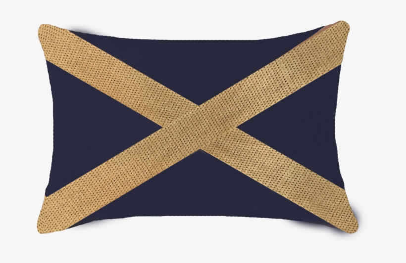 Braid Gold Cross Navy Lumber Cushion 35 X 53 Cm - Cushion, transparent png #854143
