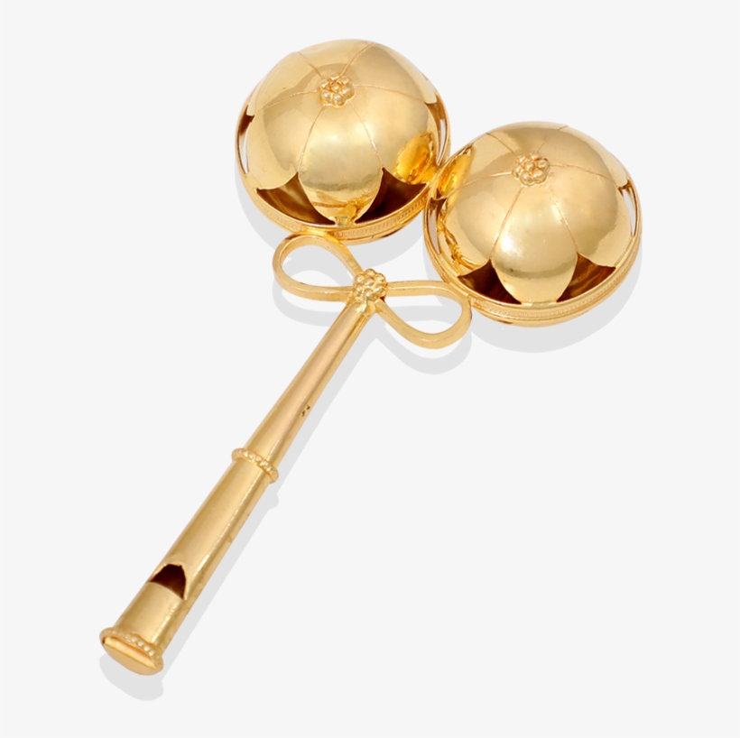 Adorable Golden Rattle - Gold Baby Rattle Png, transparent png #854387