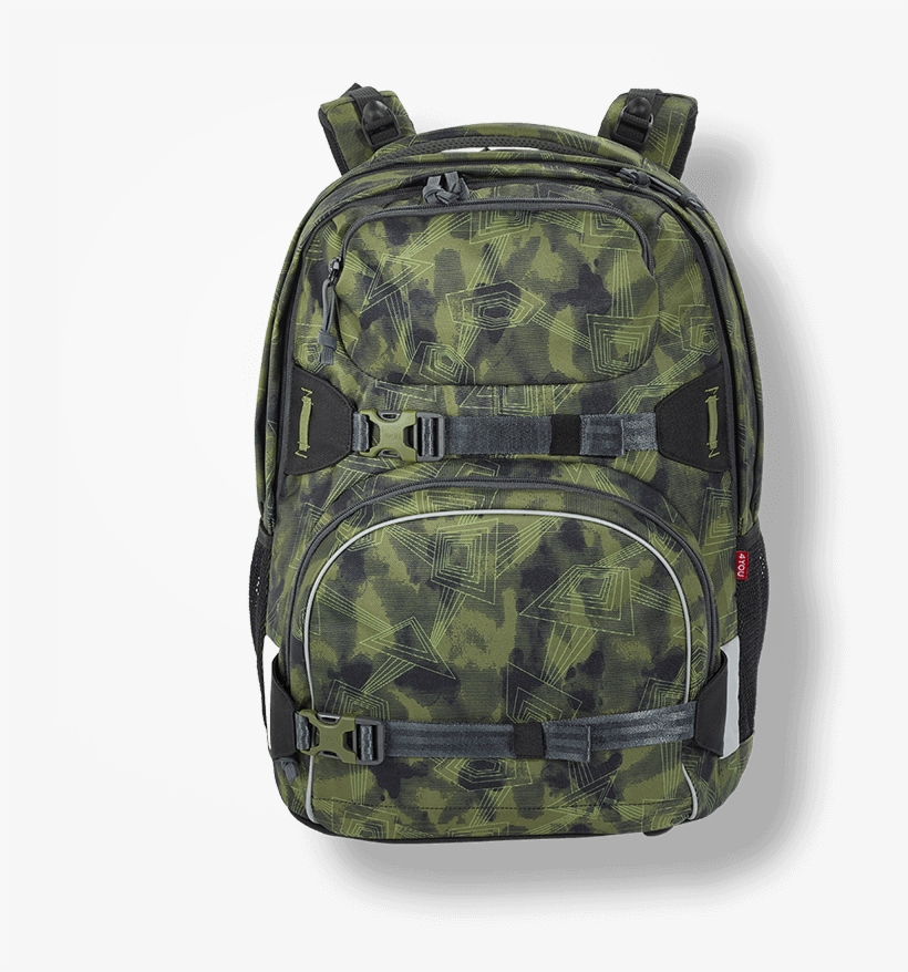 Frontansicht 4you Schulrucksack Pekka Camouflage - Schulrucksack Grün Camouflage, transparent png #854483