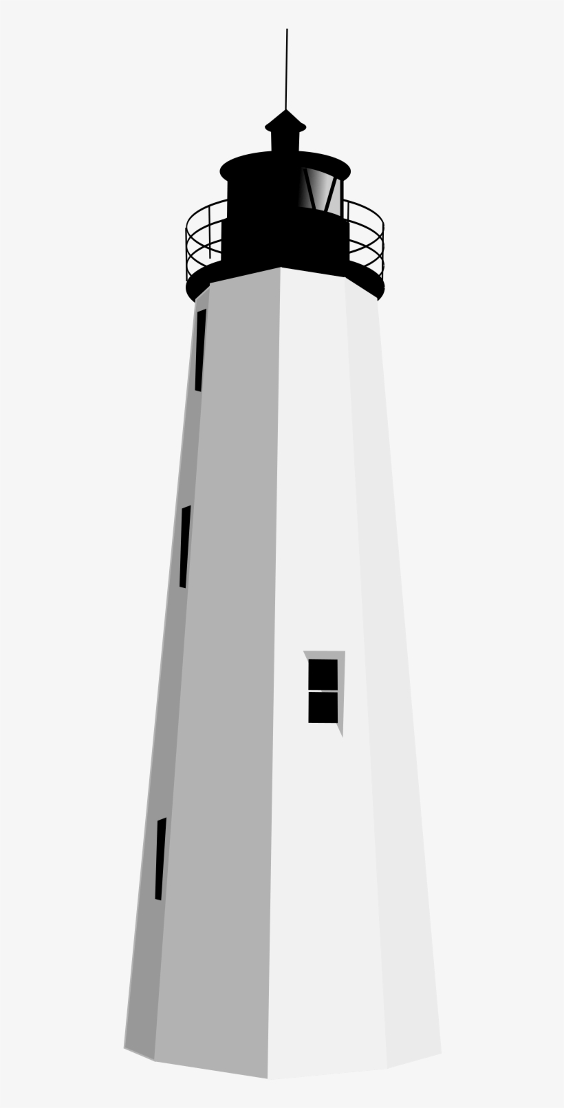 Black White Lighthouse Clipart - Lighthouse, transparent png #854557