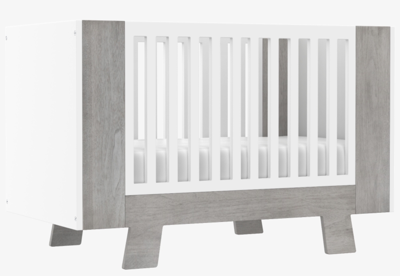 Pomelo Rustic Grey Walnut Modern Baby Crib - Grapefruit, transparent png #854664