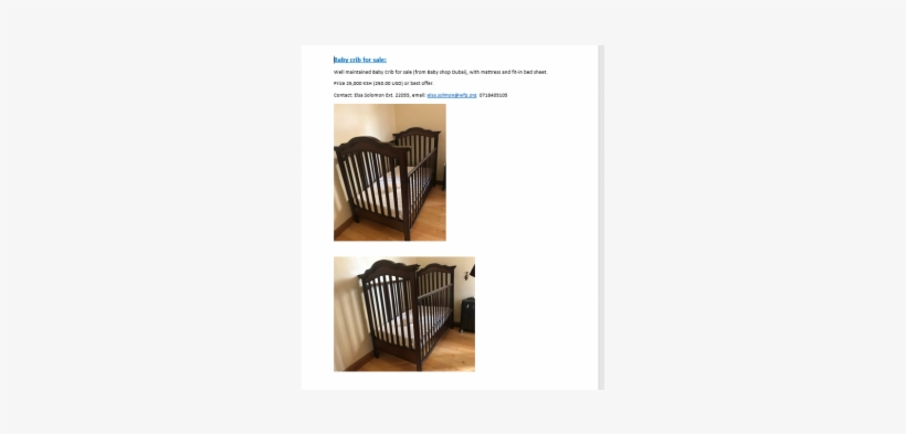 Baby Crib For Sale - Cradle, transparent png #855091