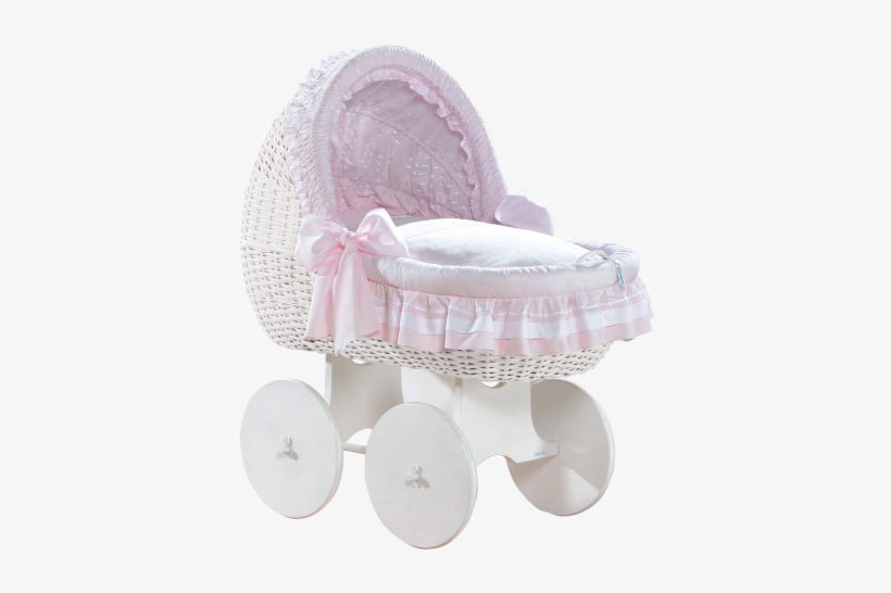 Vintage Wicker Crib With Fixed Hood - Pretty Moses Baskets, transparent png #855250