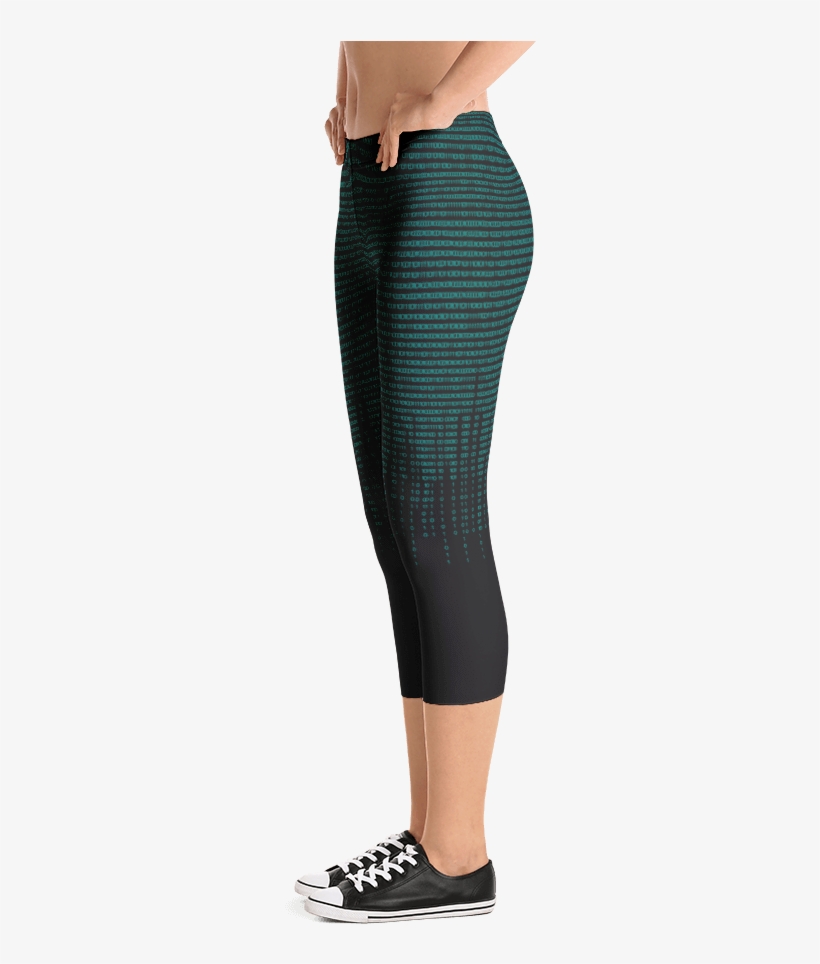 Image Of Binary Code Leggings - Altino Capri Leggings - #30d6ab - Before The Rain Diamantina, transparent png #855252