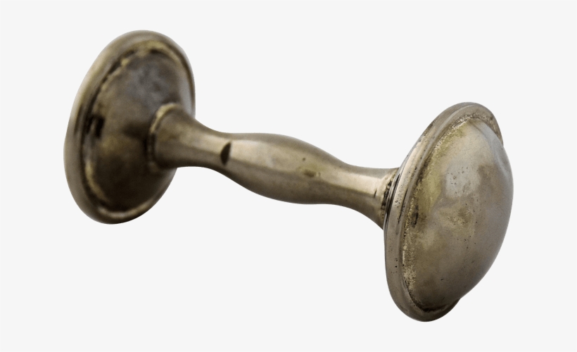 Antique Sterling Silver Dumbbell Baby Rattle 4 25 Inches - Antique, transparent png #855628