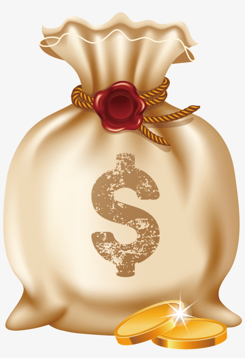 Money Bag Gold Coin Euclidean Vector - Bag, transparent png #855862