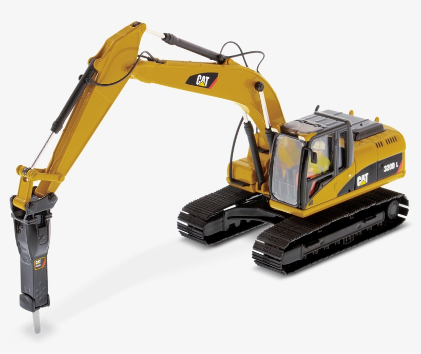 Cat 320d L Hydraulic Excavator With Hammer - Cat 320 Excavator With Hammer, transparent png #856856