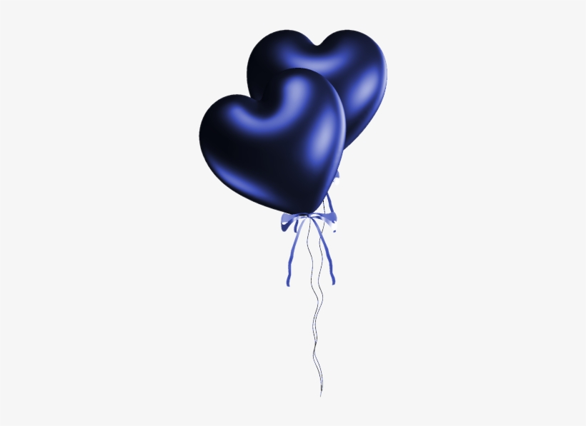 Blue Balloons - Blue Heart Balloons Png, transparent png #856929