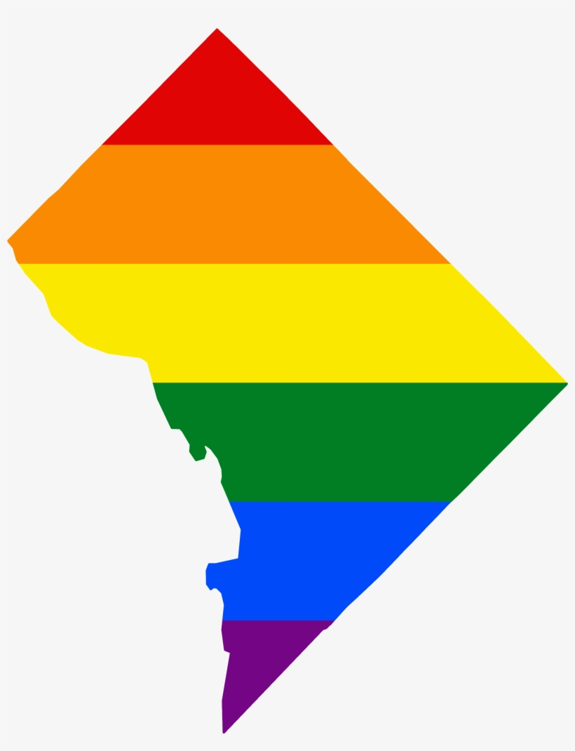 Lgbt Flag Map Of Washington Dc - District Of Columbia Map Vector, transparent png #858111