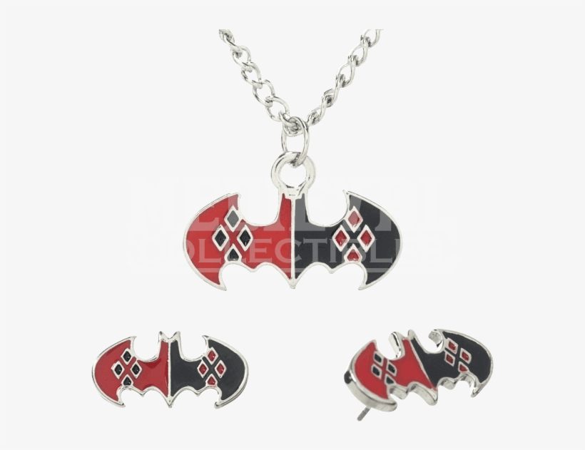 Harley Quinn Necklace And Earrings Set - Bioworld Harley Quinn Earring & Necklace Set, transparent png #858134