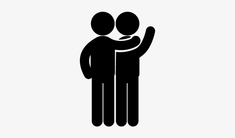 Two Male Friends Communication Standing One In Front - Amigos Icono, transparent png #858319