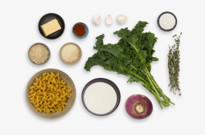 Cavatappi Mac & Cheese With Purple Top Turnip & Kale - Kale Turnip, transparent png #859257