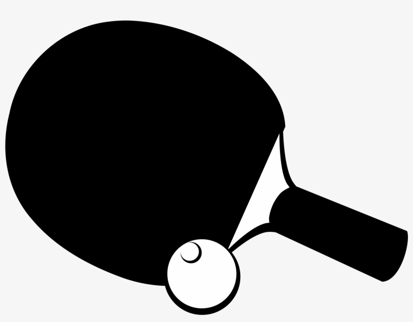 Open - Table Tennis Black And White, transparent png #859281