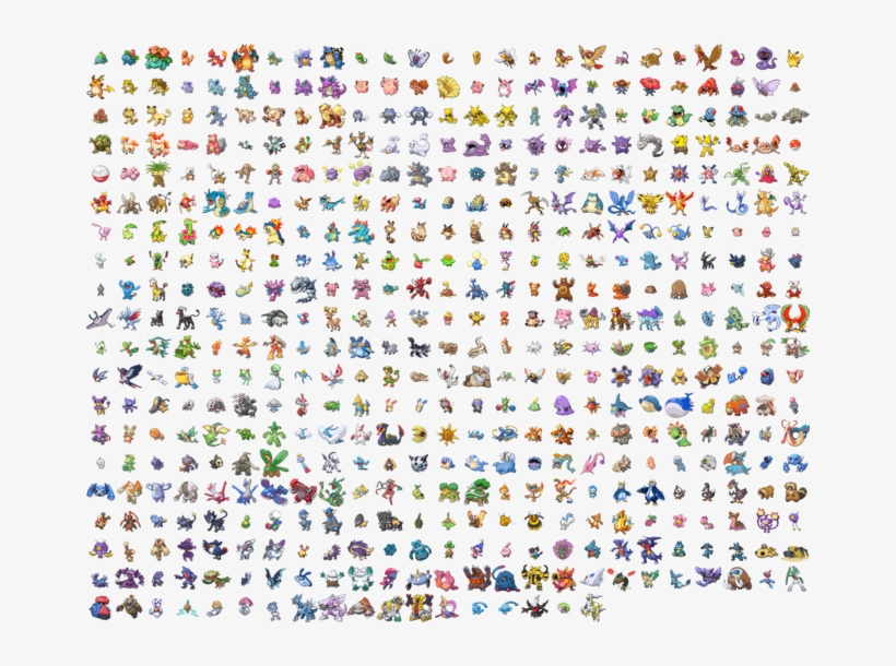 All 493 Of Them, Pokedex Order - Pokemon Gen 1 Pixel Art, transparent png #8501284
