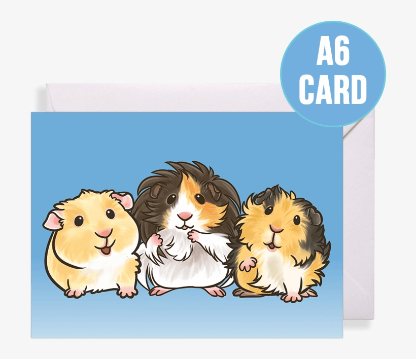 Multiple Breed Guinea Pig Card For Any Occasion - Cartoon, transparent png #8501623