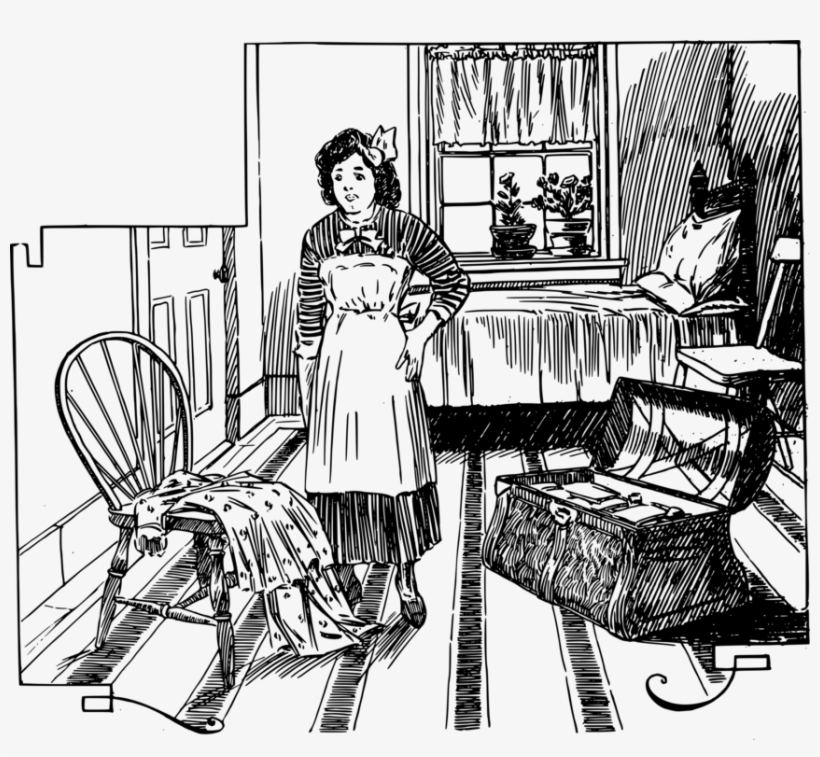Maid Bedroom Bedroom Table - Cartoon, transparent png #8501628
