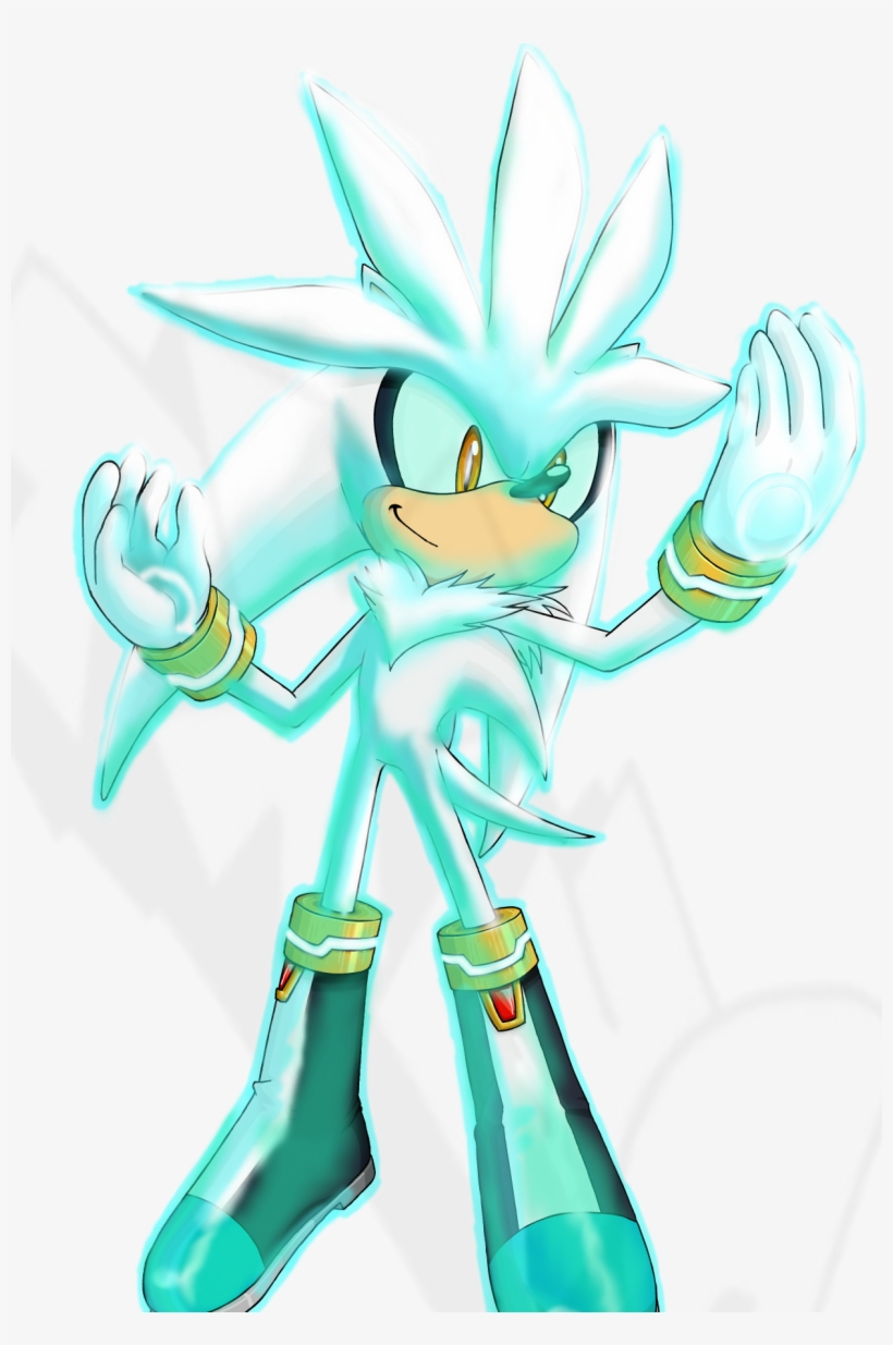 Silver The Hedgehog Fan Art - Cartoon, transparent png #8501690