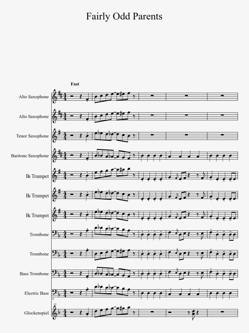 Fairly Odd Parents Sheet Music 1 Of 7 Pages - Super Smash Bros Melee Theme Trumpet Sheet Music, transparent png #8502399