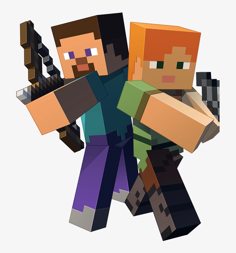 Minecraft Characters Steve And Alex, transparent png #8502586