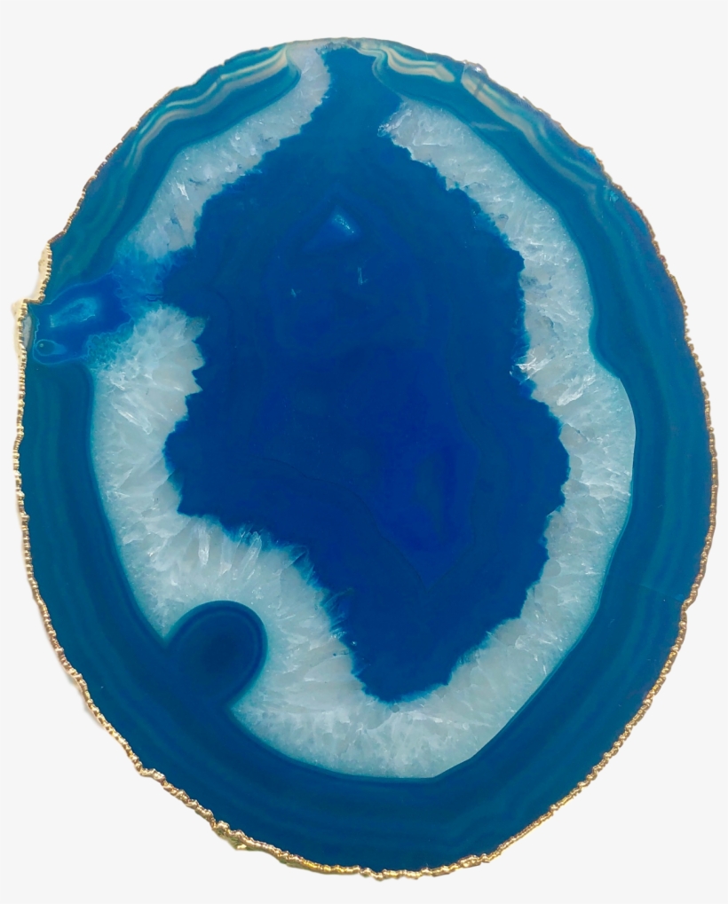Agate Thin Serving Plate With Gold Trim - Circle, transparent png #8503008