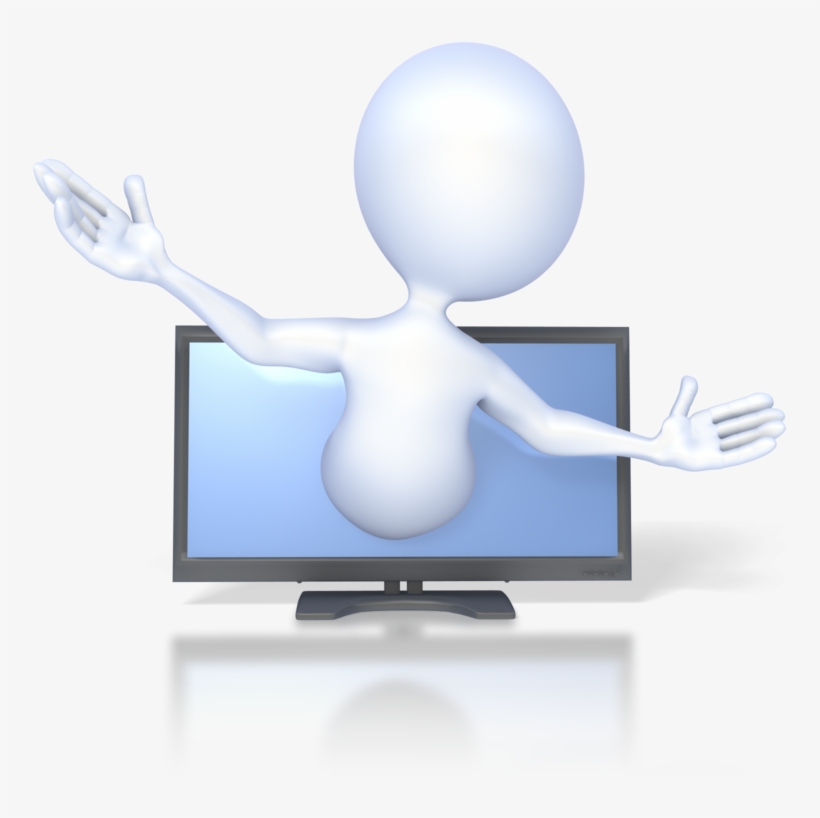 Stick Figure Out Of Monitor 800 Clr - Человечки Для Презентации 5д, transparent png #8504118