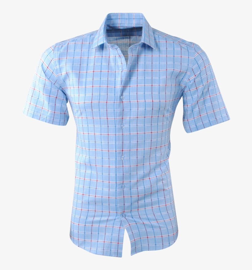 Men Short Sleeve Shirt - Plaid, transparent png #8506357