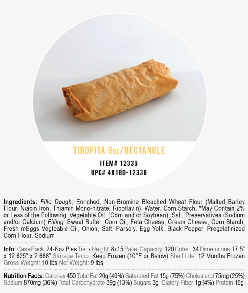 Corfu Tiropita 6oz - Fast Food, transparent png #8507383