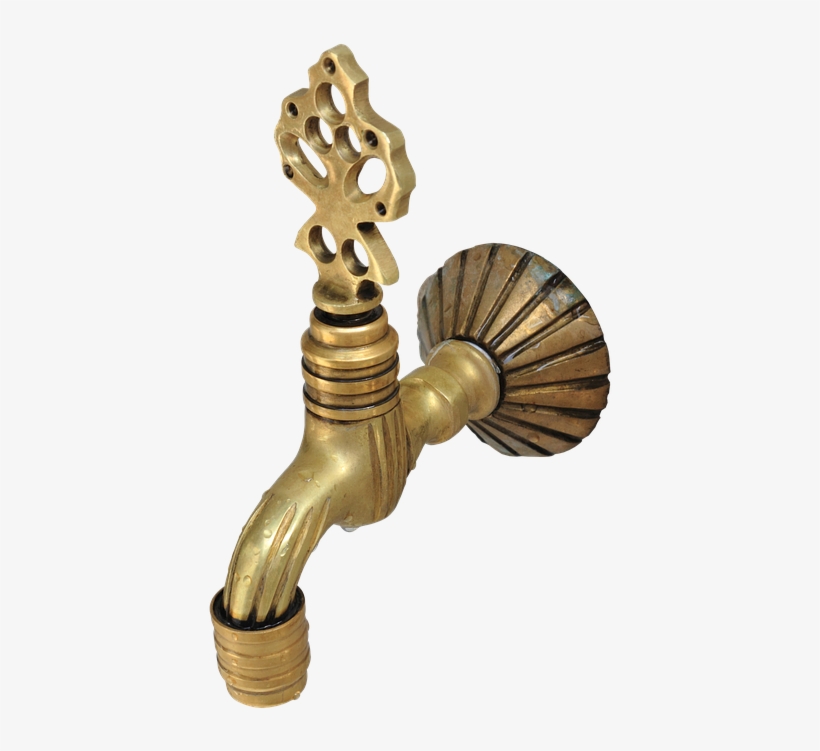 Faucet, Tap, Hahn, Brass Faucet, Brass, Old, Decorated - Tap, transparent png #8507539