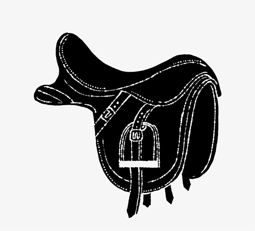 Clip Art Black And White Stock Sneakers Clipart Saddle - Saddle, transparent png #8508936