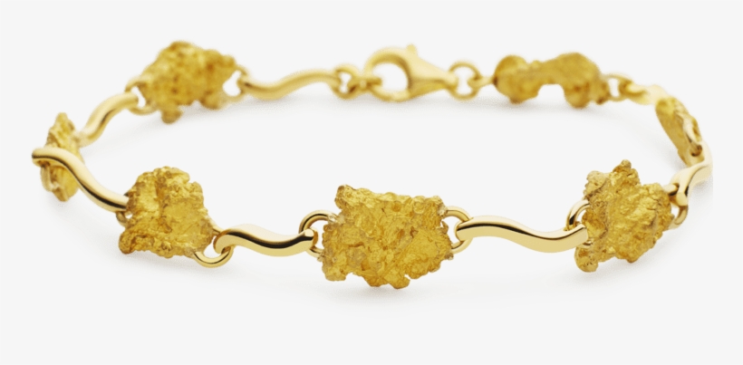 Natural Gold Nuggets Are Connected By Delicately Curling - Bracelet, transparent png #8509762