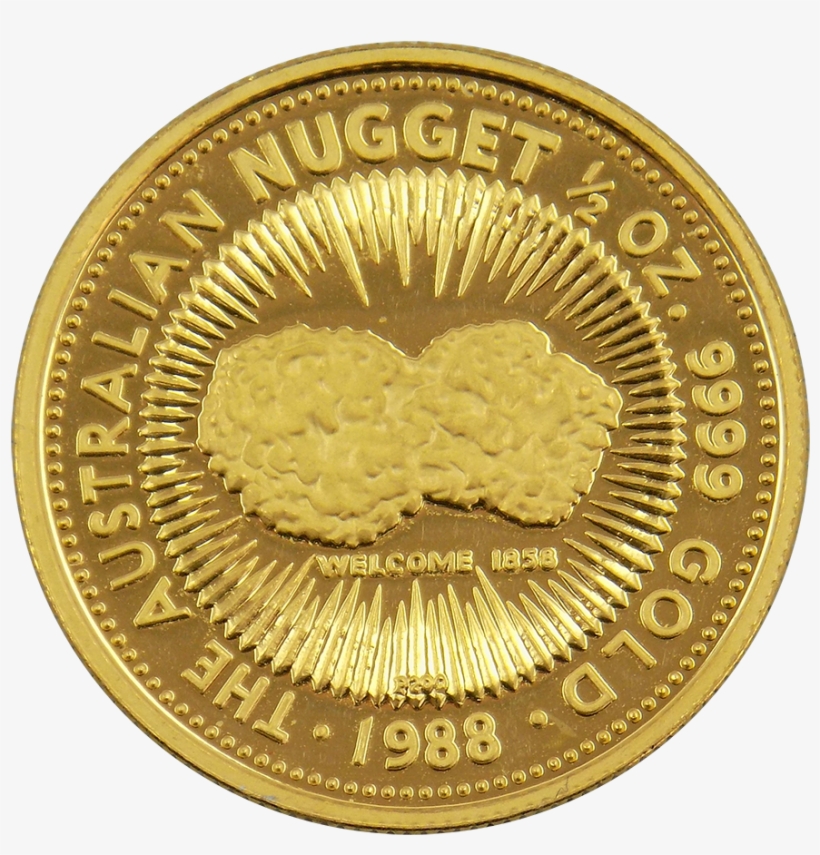 Pre-owned Australian Nugget 1/2oz Gold Coin - Coin, transparent png #8510275