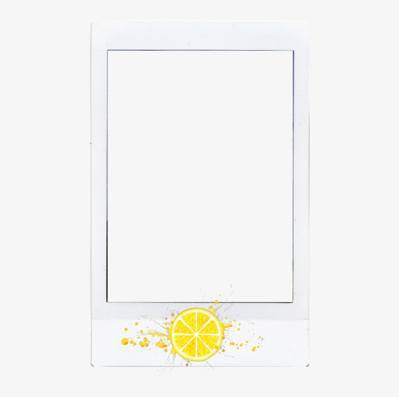Photo Frame Border Lemon Polaroid Polaroidframe Fruit - Symmetry, transparent png #8511513