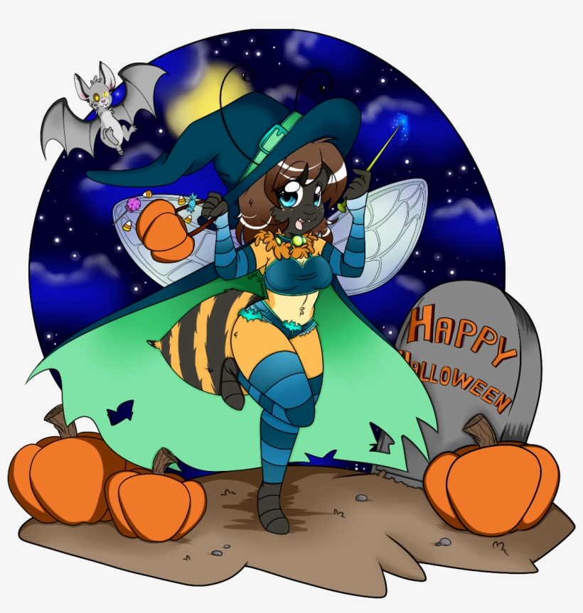 Halloween Bee Witch - Cartoon, transparent png #8511729